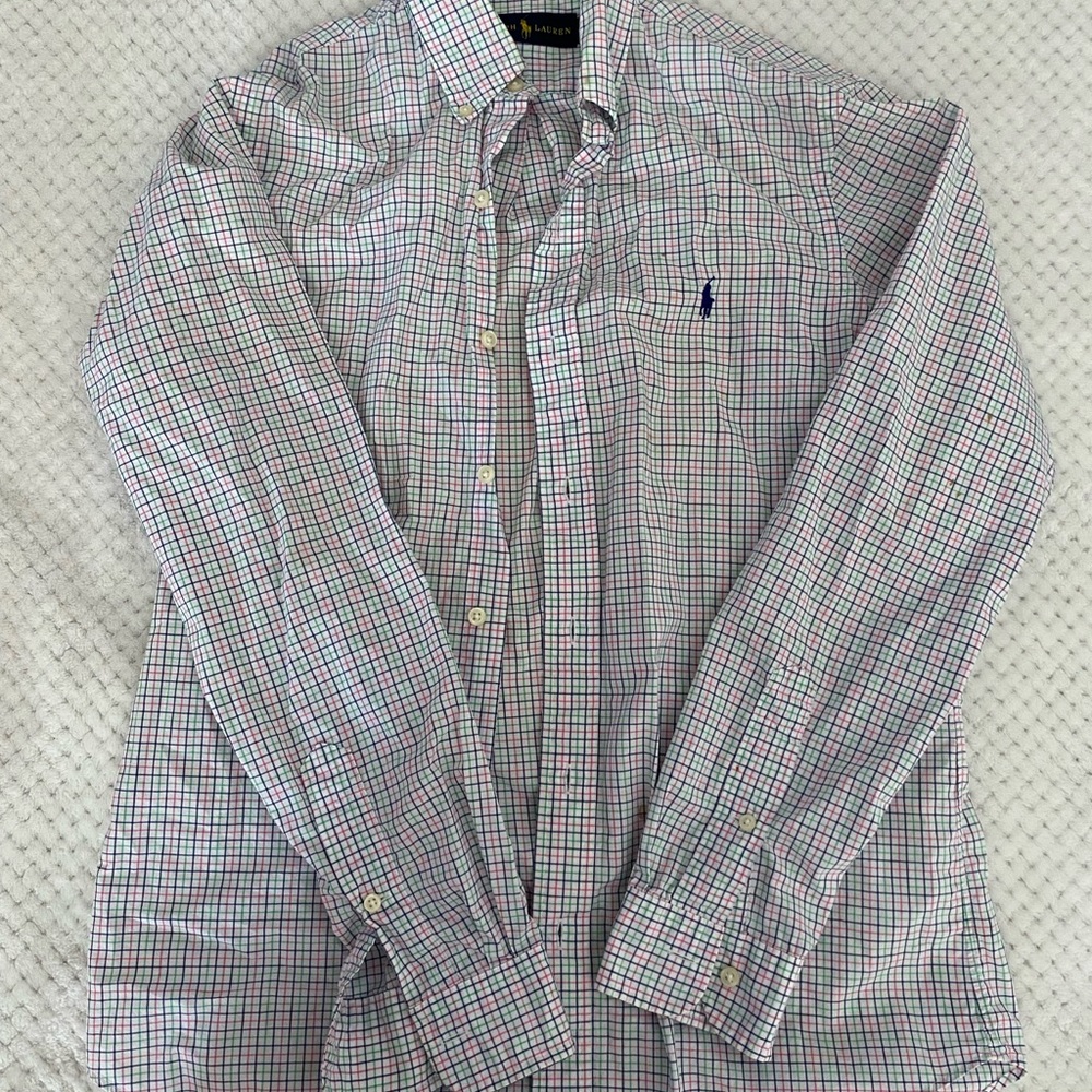 Polo by Ralph Lauren Men's Blue and Red Check Shirt